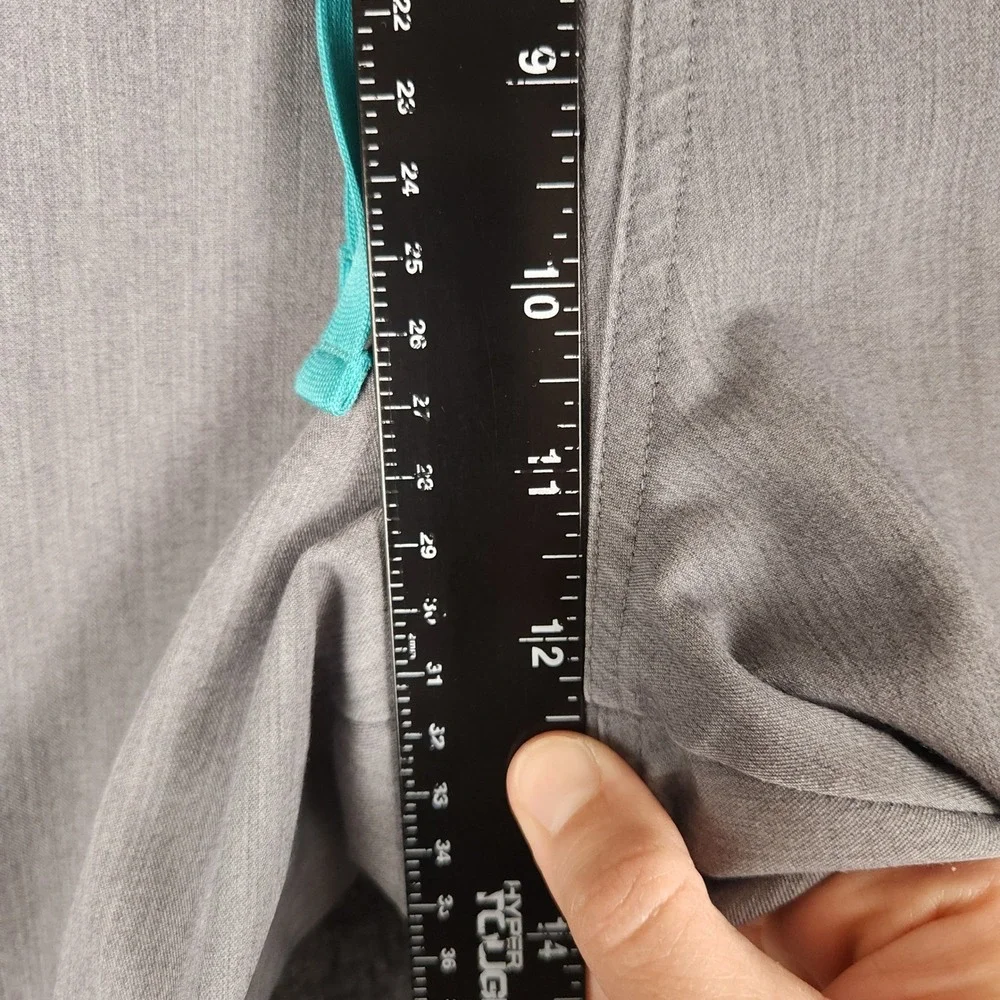 FIGS Technical Collection Scrub Pants Mens Large Grey Teal Drawstring